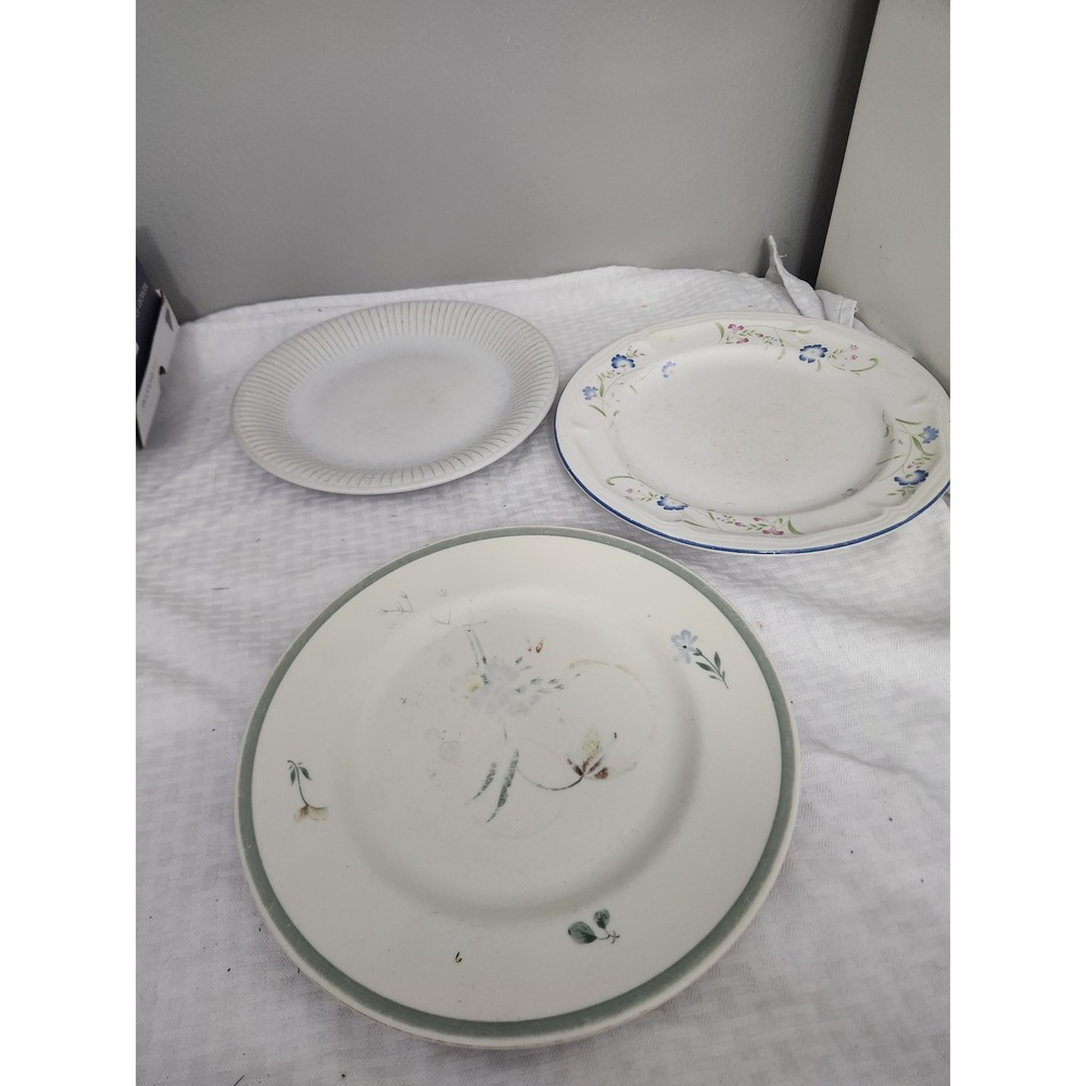 Vintage Plate Lot T.G. Green England Shades Crest Frederick Lunning Floral 3pc